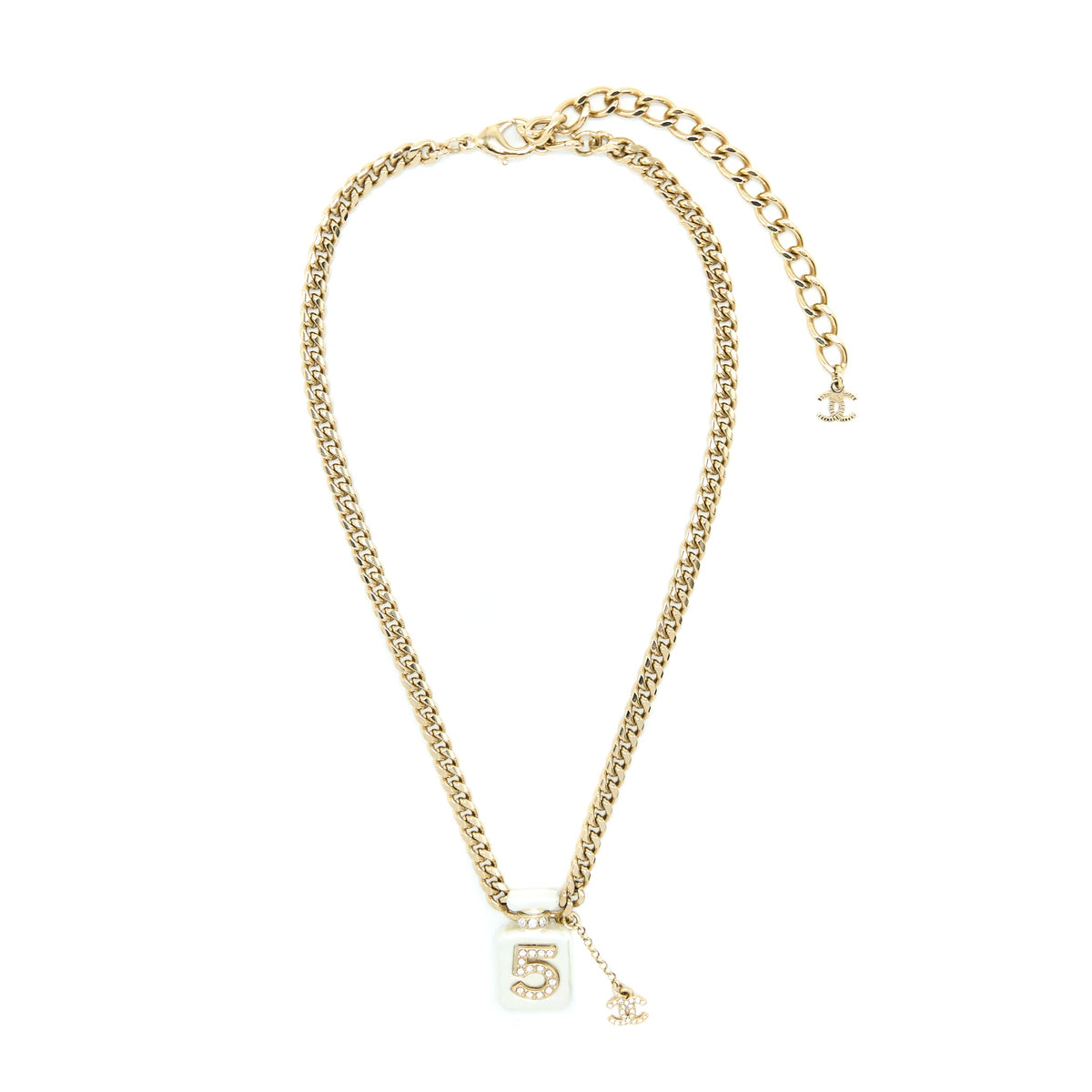 Chanel No.5 Perfume Bottle Choker/Necklace Crystal/Pearl LGHW