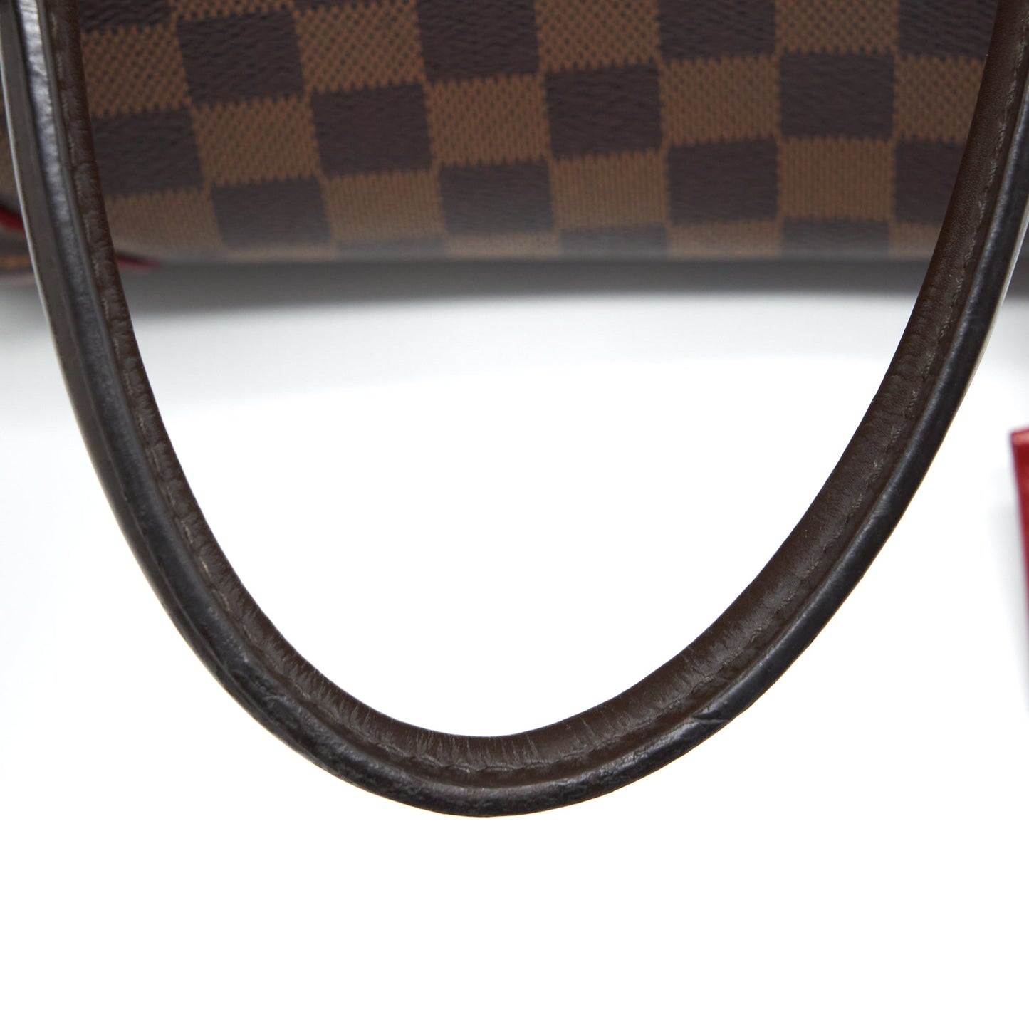 Louis Vuitton Top Handle Tote Bag With Strap Damier Ebene/Red GHW