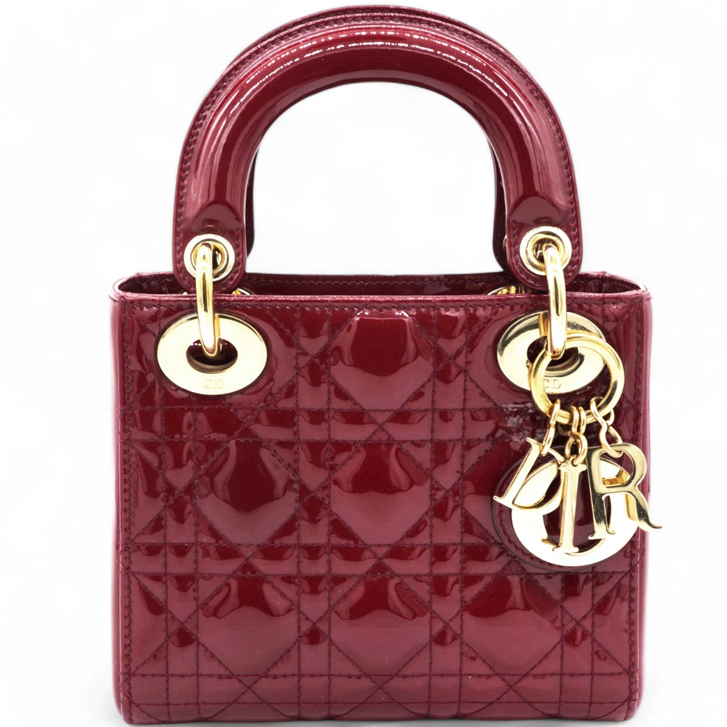 Dior Patent Cannage Mini Lady Dior Red