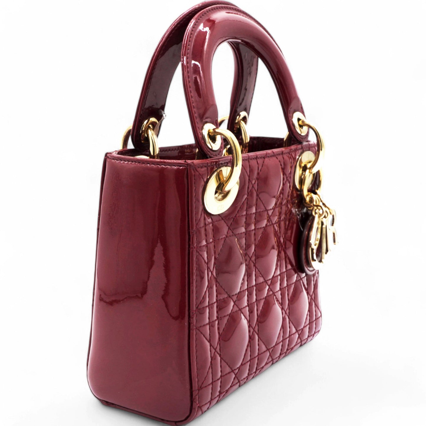 Dior Patent Cannage Mini Lady Dior Red