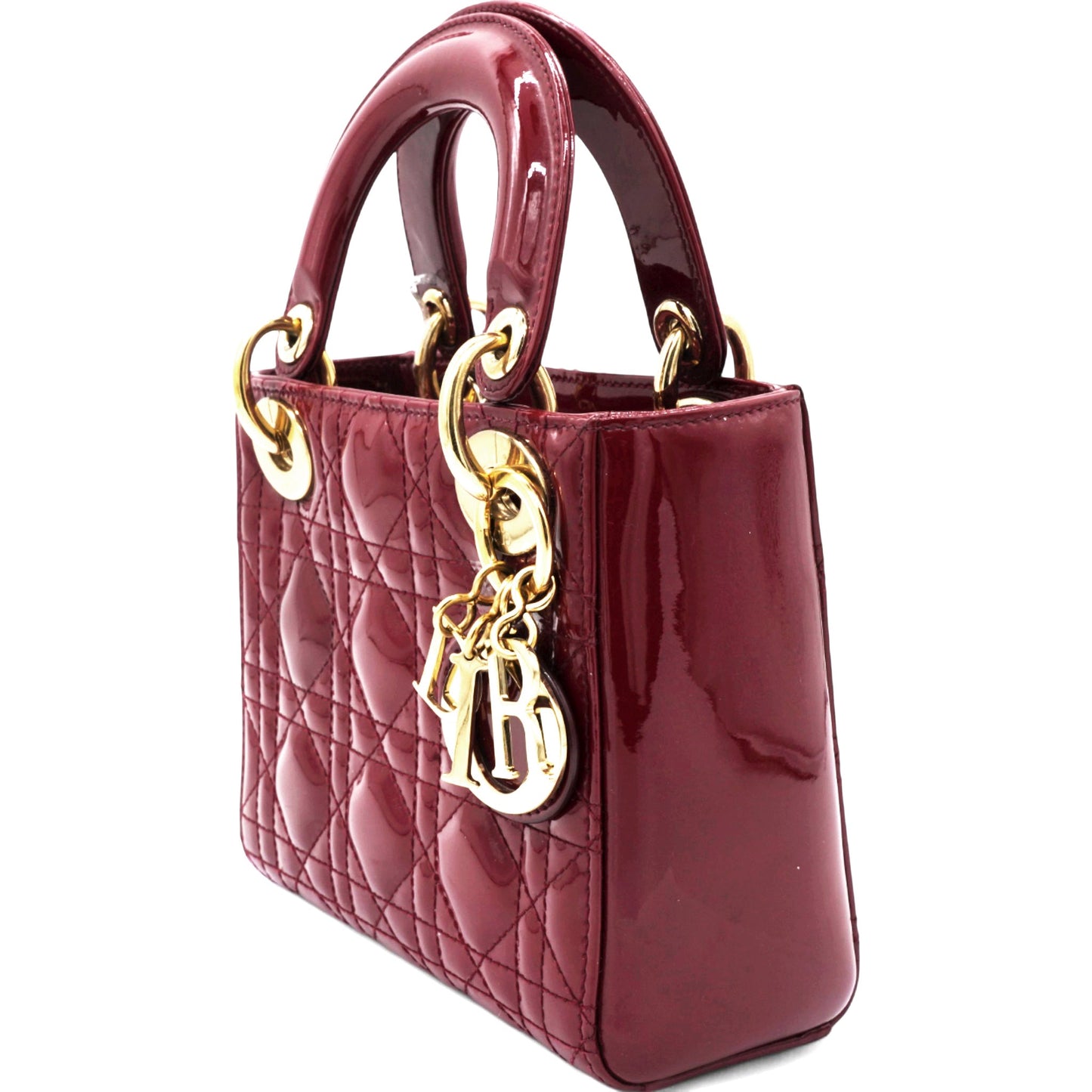 Dior Patent Cannage Mini Lady Dior Red
