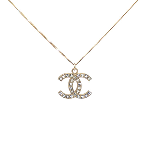 Chanel Crystal CC Pendant Necklace