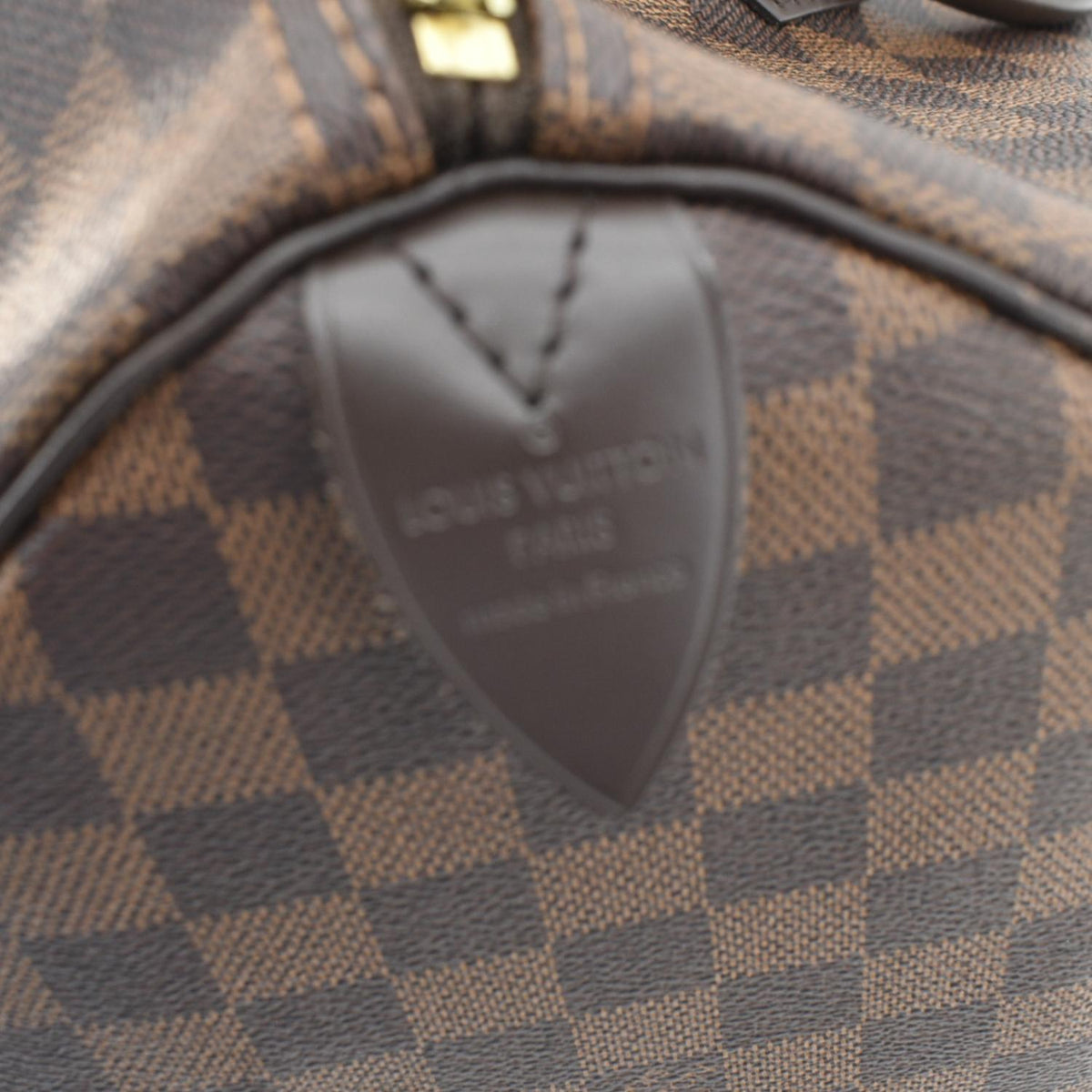 LOUIS VUITTON Speedy 35 Damier Ebene Satchel Bag Brown