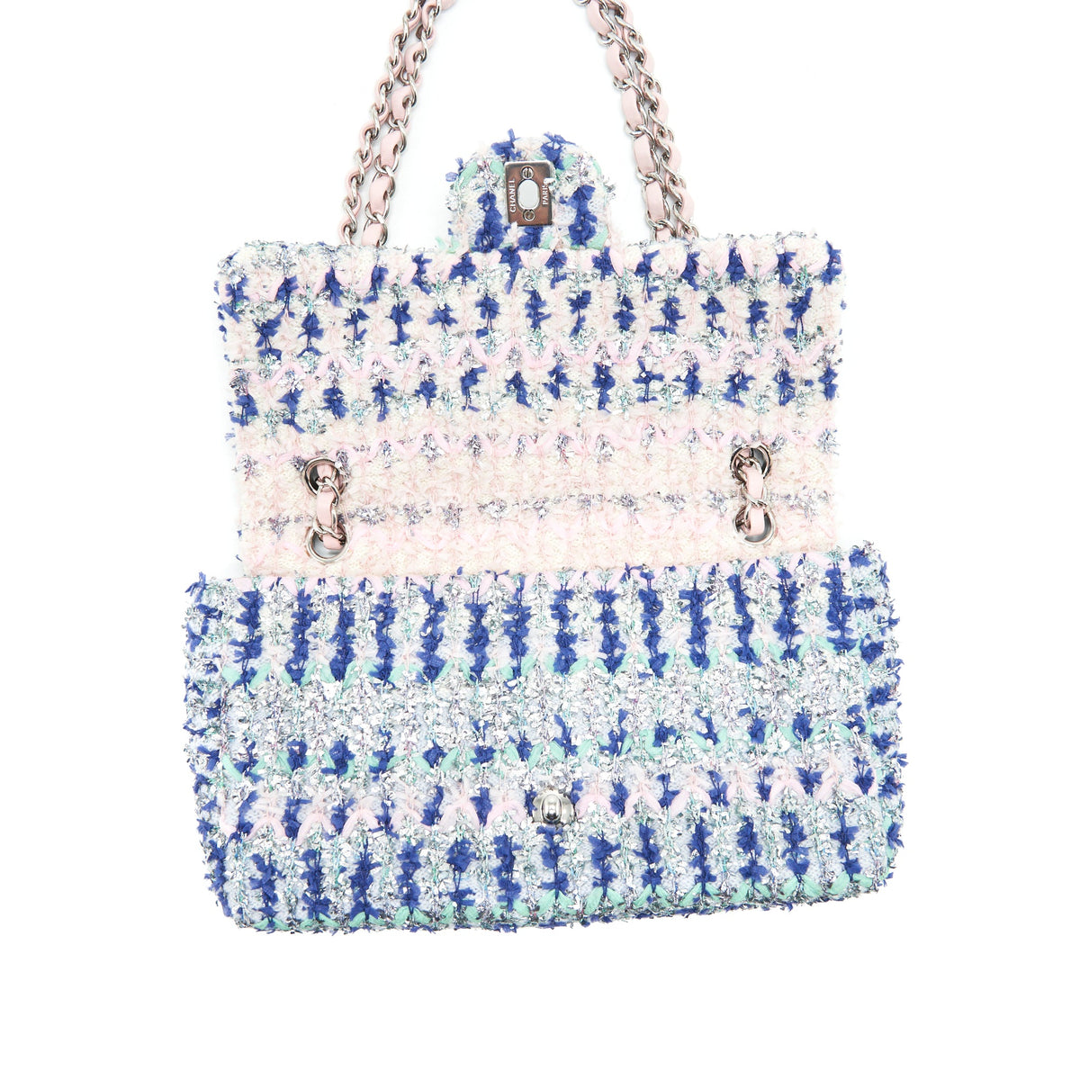 Chanel tweed classic flap bag multi colour SHW