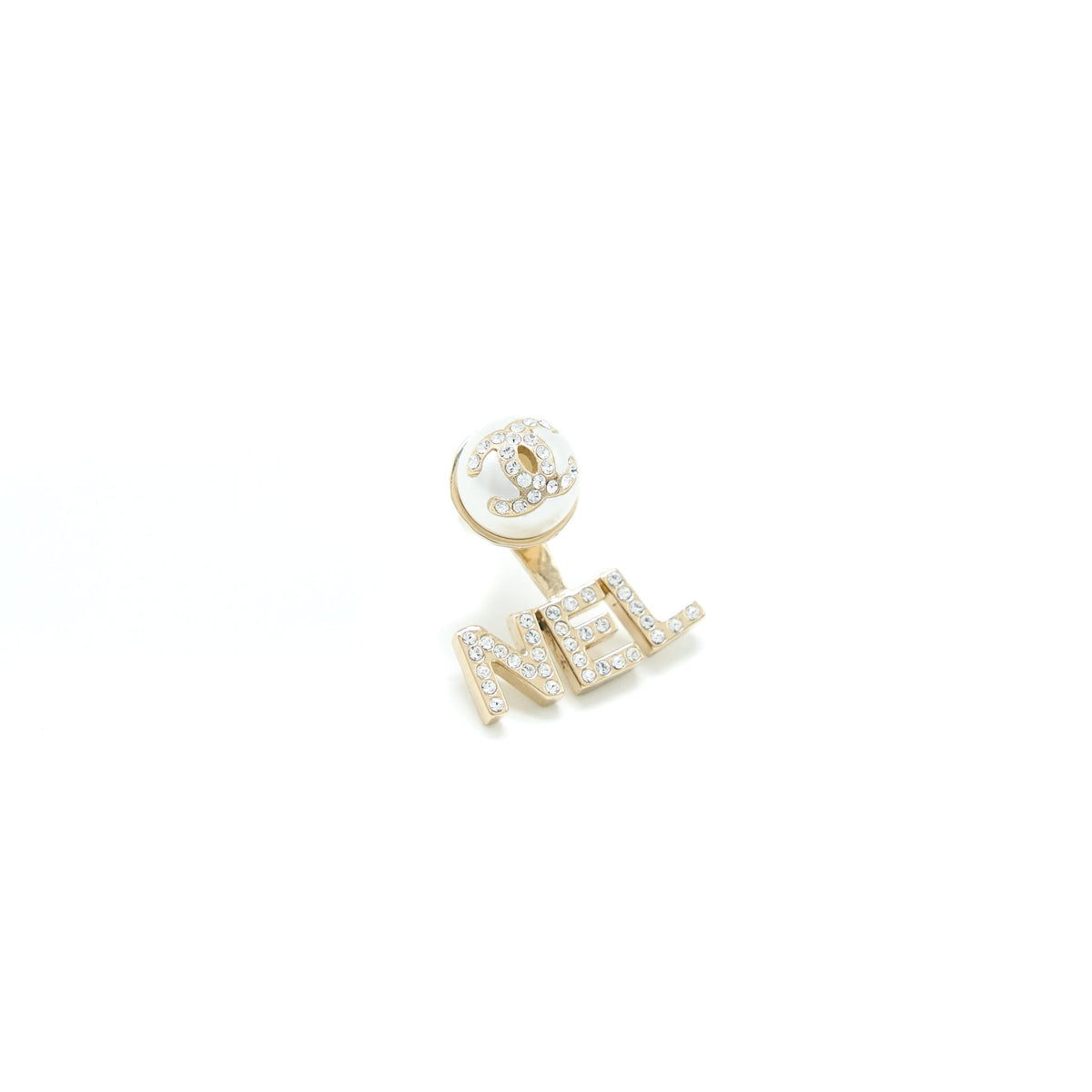 Chanel Pearl Crystal CC Drop Earrings