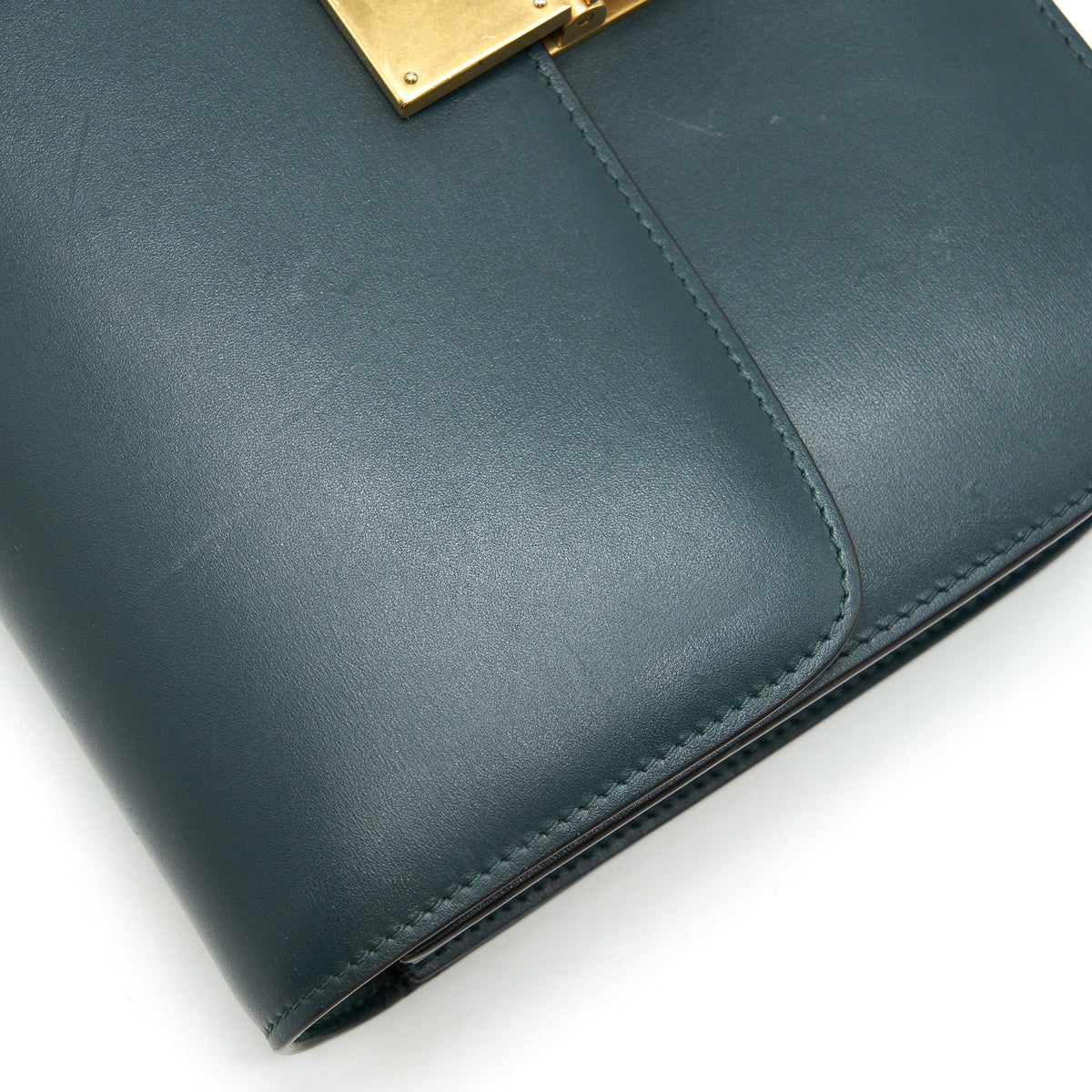 Celine Box Amazon Green calfskin Leather