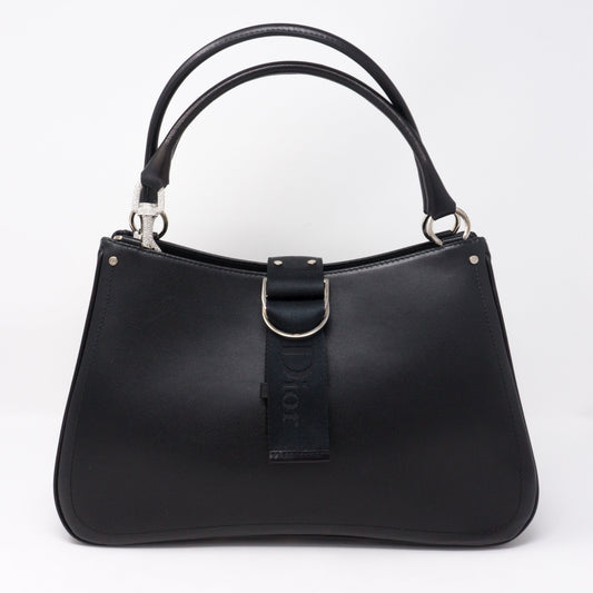 Black Coated Canvas Handbag