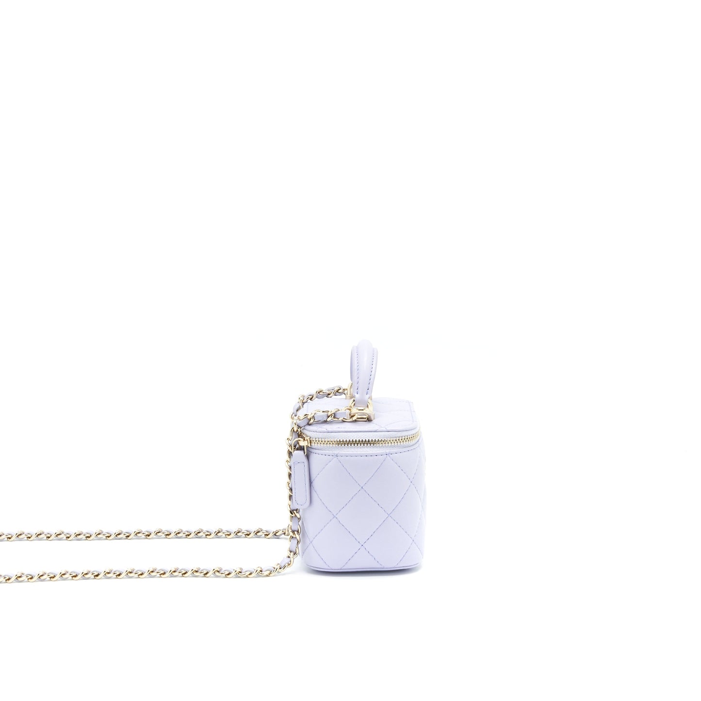 Chanel 21K Mini Top Handle Vanity With Chain Light Purple LGHW