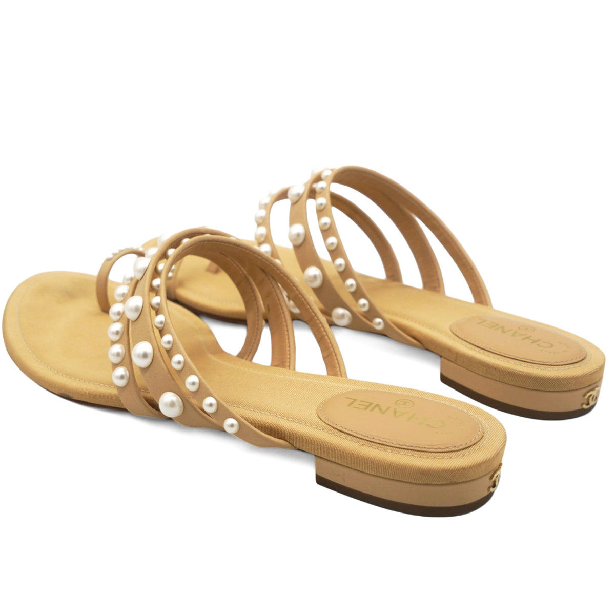 Chanel Lambskin Pearl Sandals 39