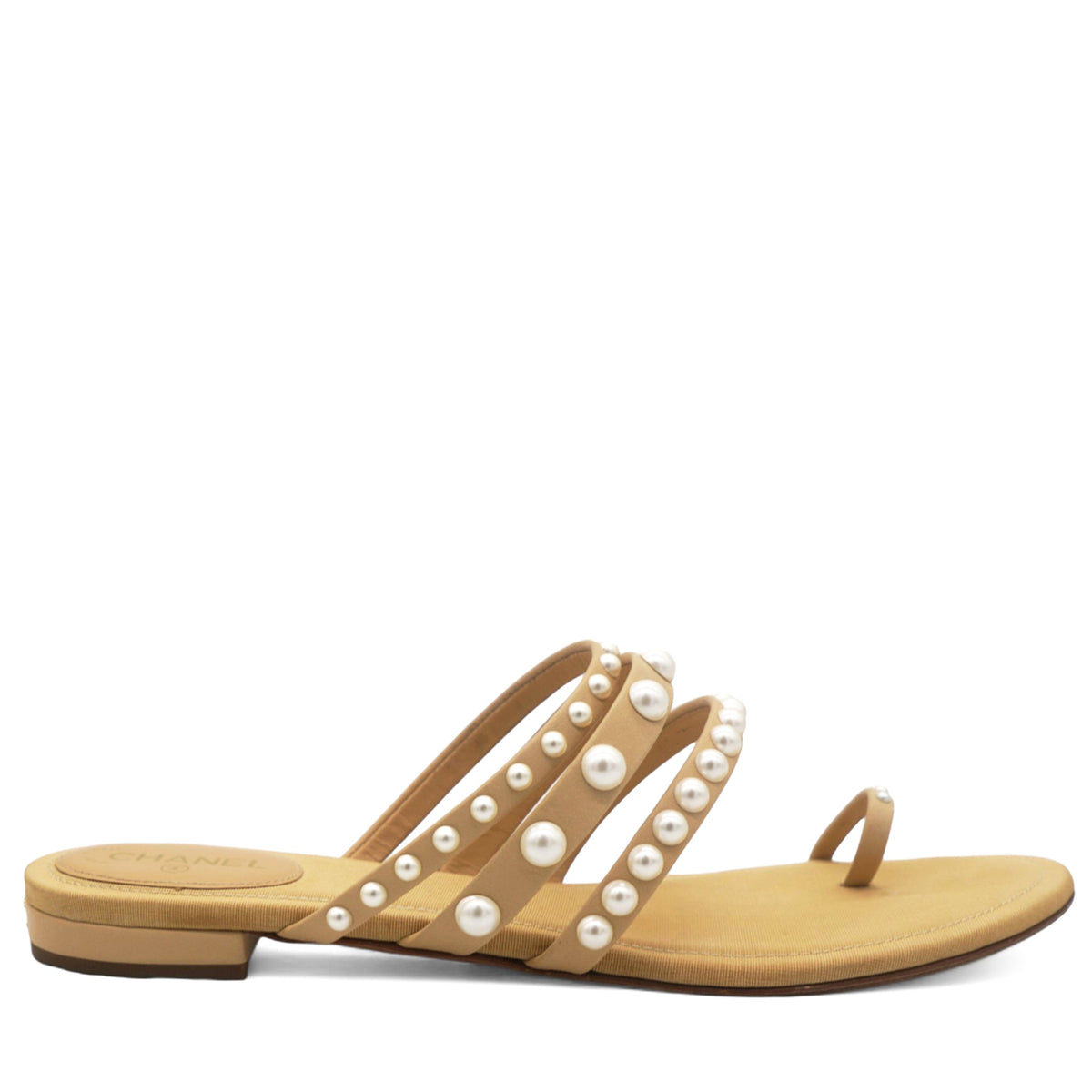 Chanel Lambskin Pearl Sandals 39