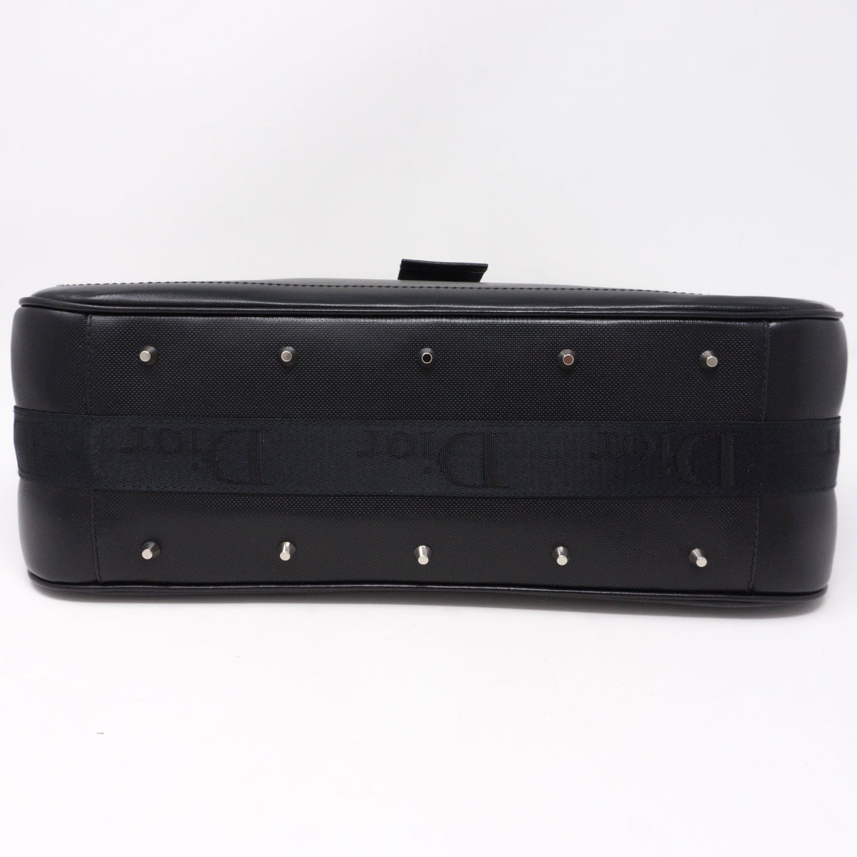 Black Coated Canvas Handbag