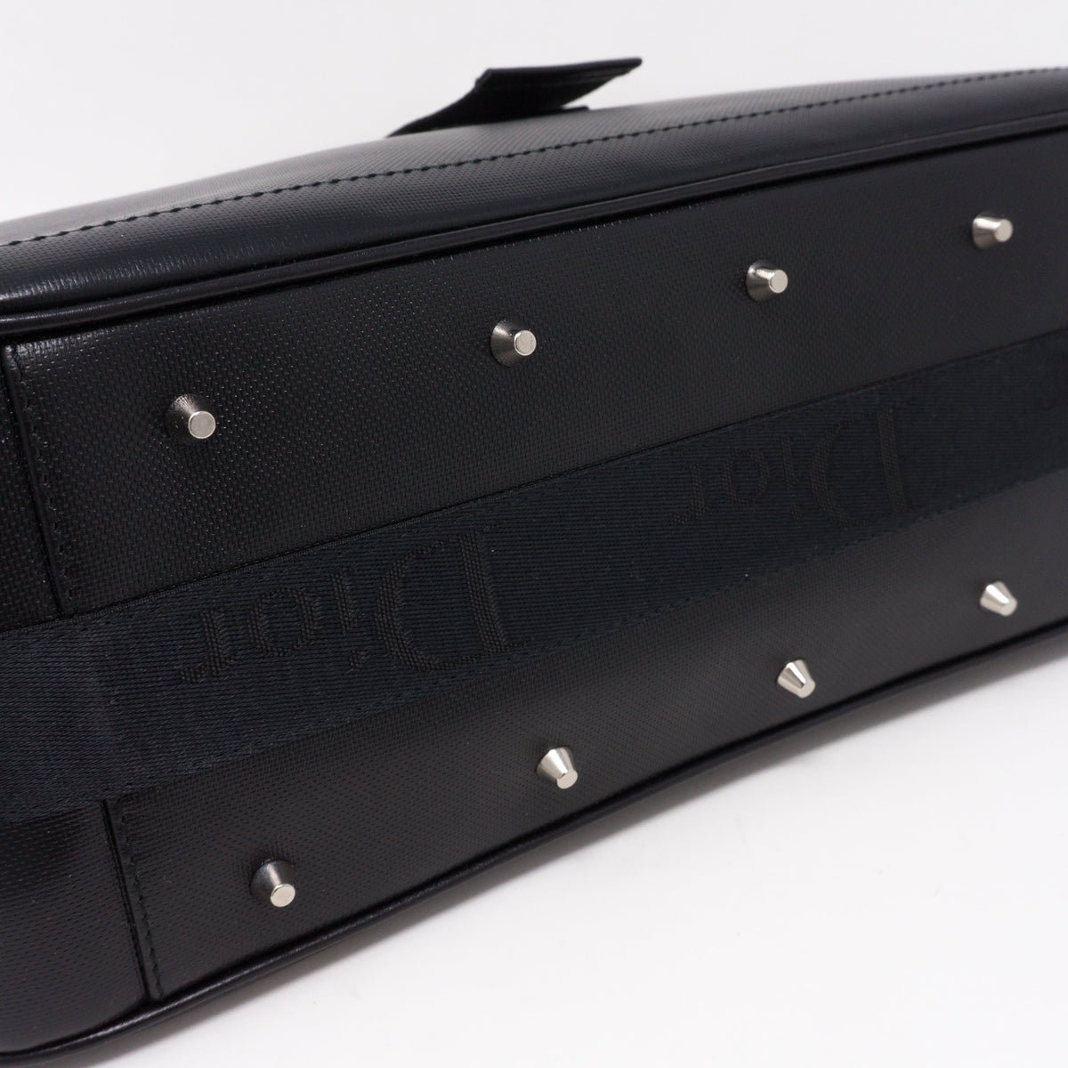 Black Coated Canvas Handbag