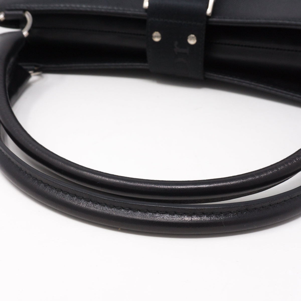 Black Coated Canvas Handbag