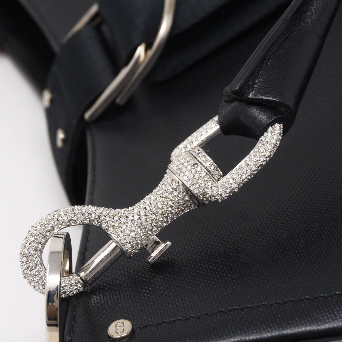 Black Coated Canvas Handbag
