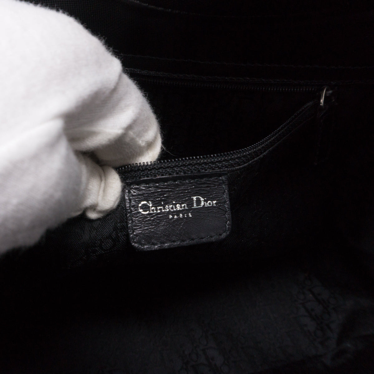 Black Coated Canvas Handbag