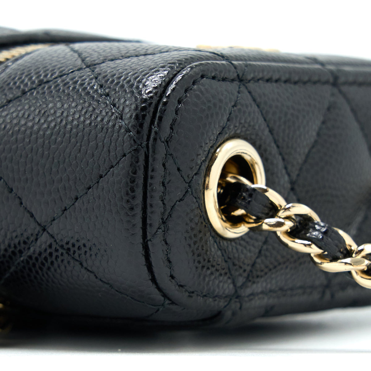 Chanel Vanity Phone Holder with Chain Caviar Black LGHW