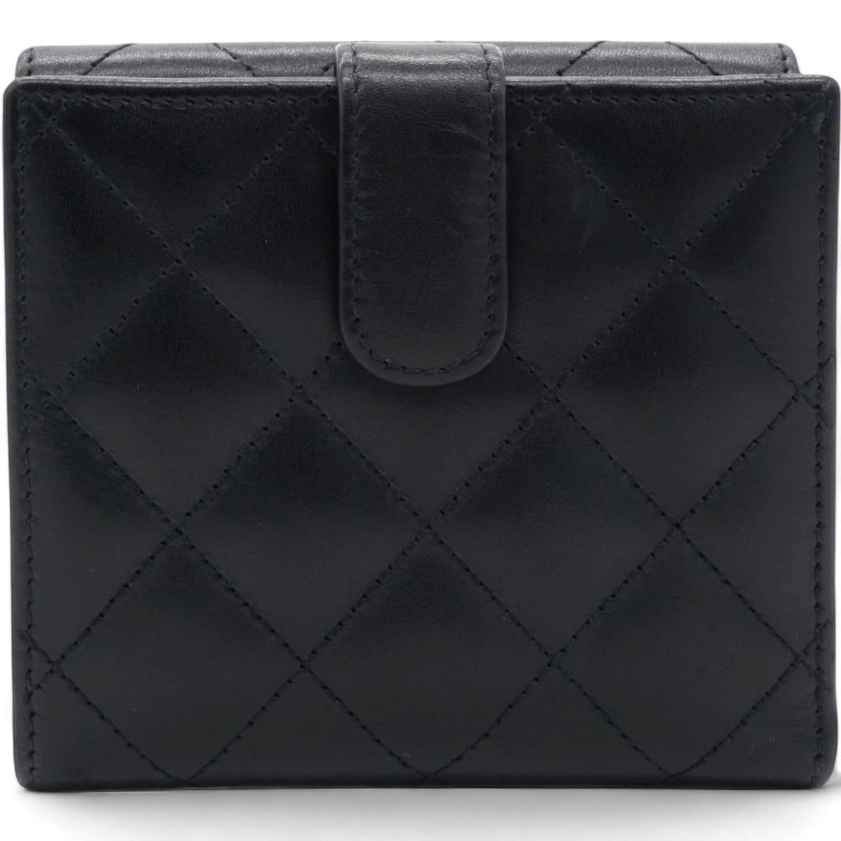 Chanel Cambon Compact Wallet Purse Black