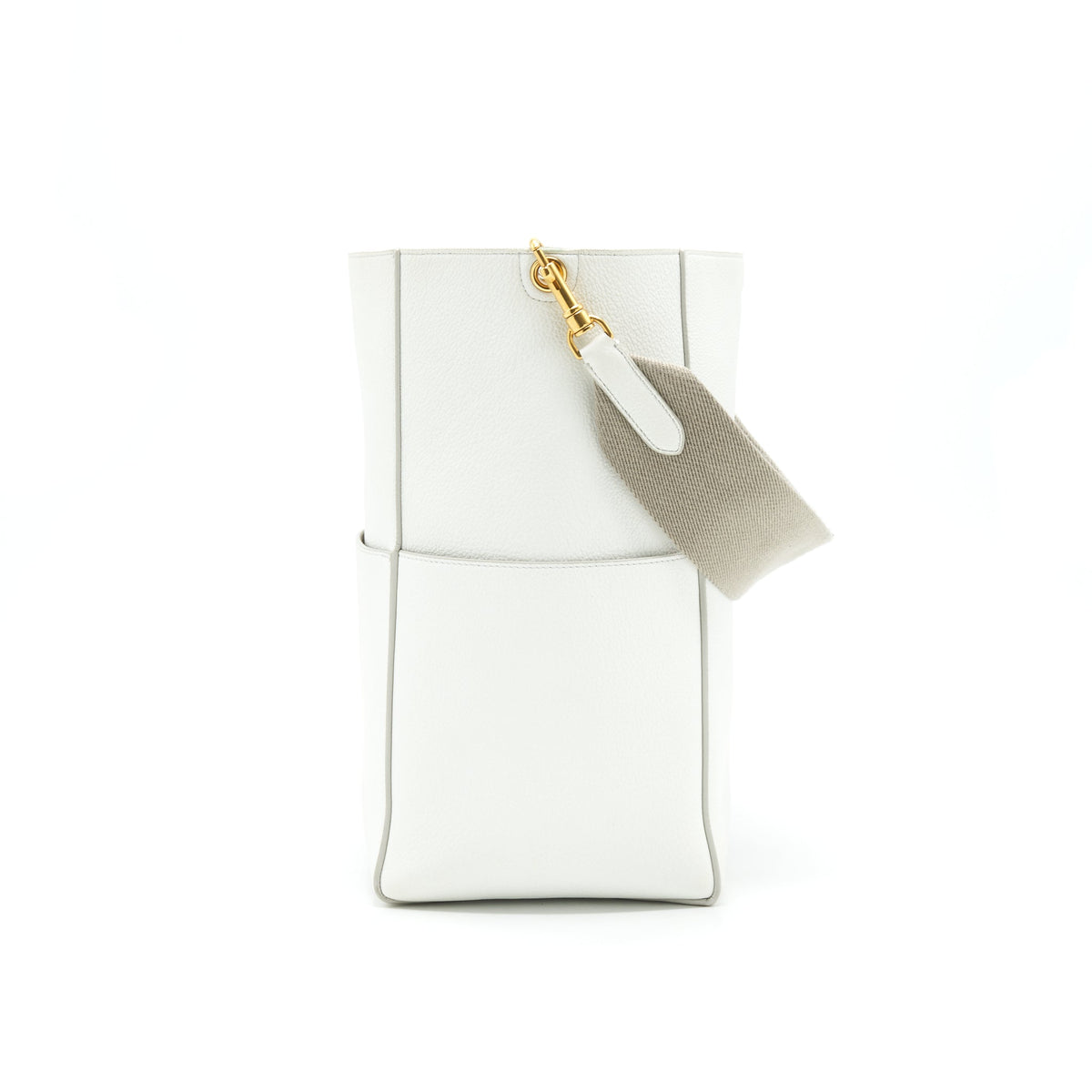 CELINE SANGLE BUCKET BAG IN WHITE