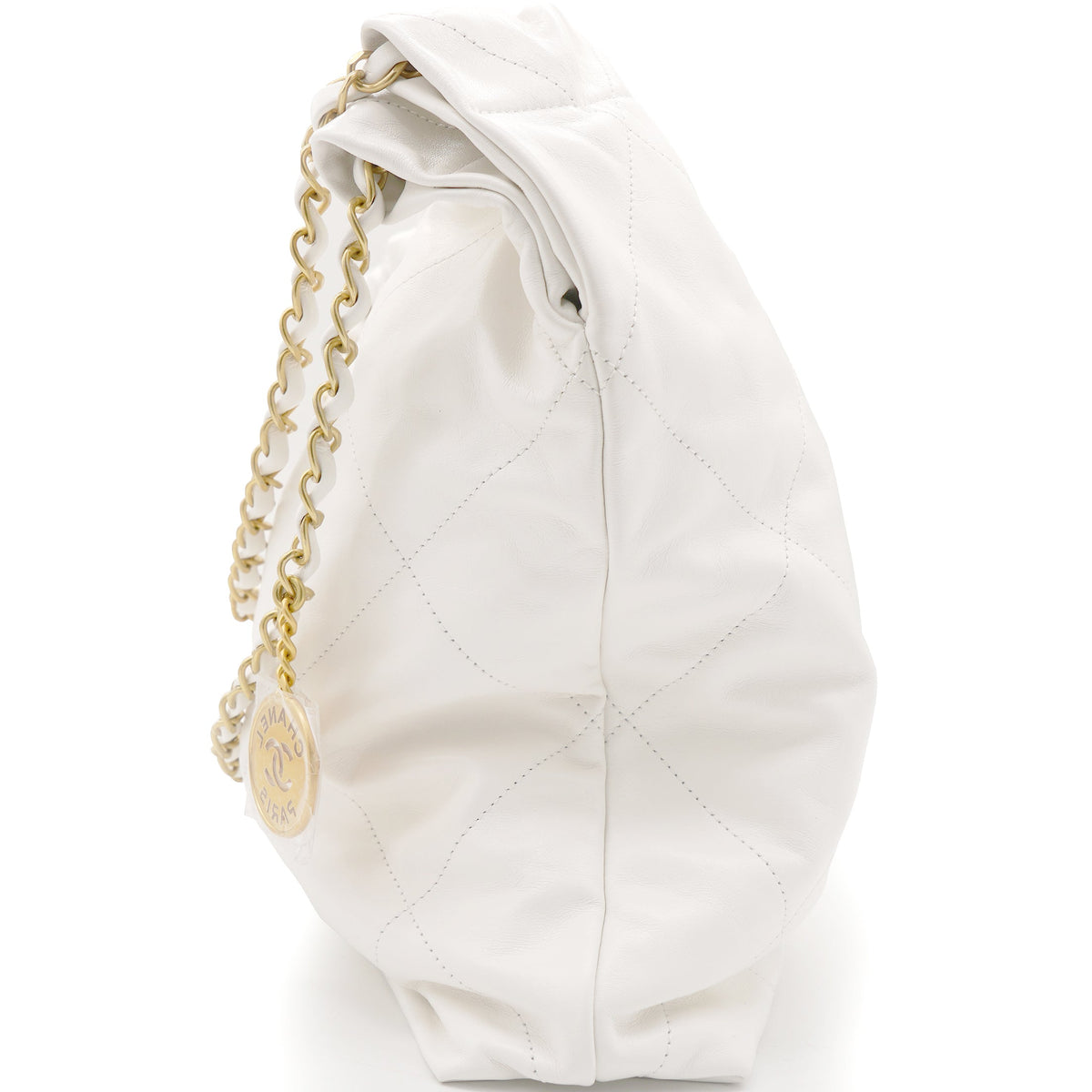 Chanel Shiny Calfskin Quilted Small Chanel 22 White