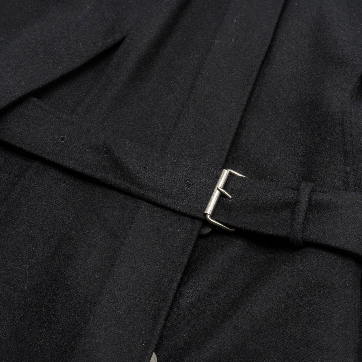 Dior Size 36 Coat with Belt Wool/Rabbit Hair Black