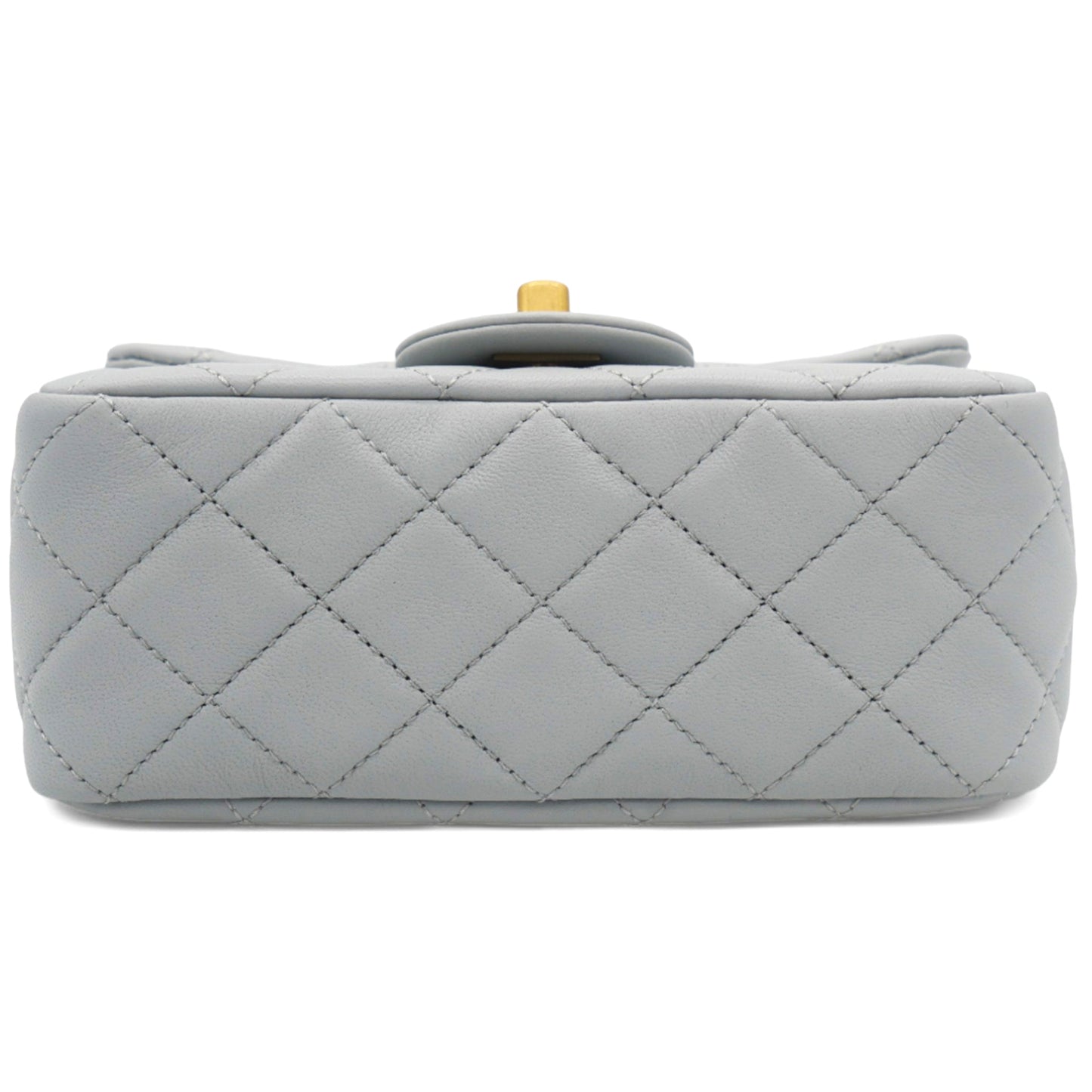 Chanel Pearl CC Crush Mini Square Lambskin Grey Crossbody Bag