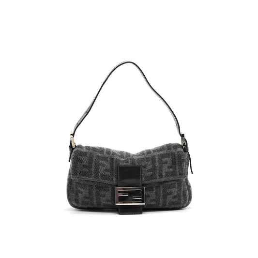 FENDI BAGUETTE IN SOFT TWEED GREY