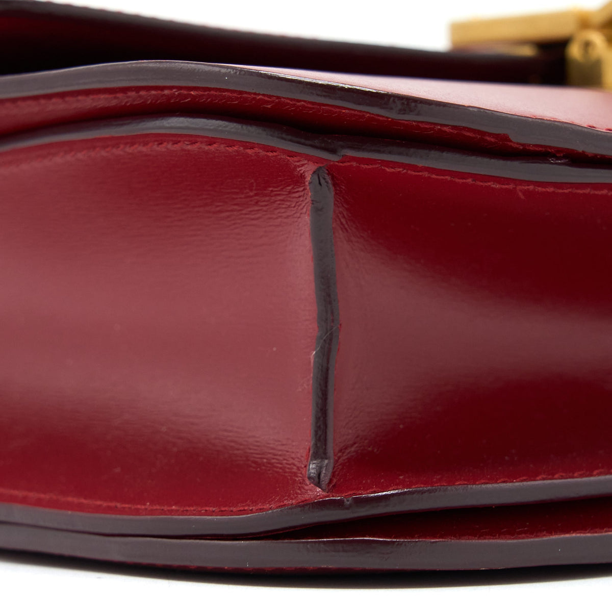 Celine Medium Classic Box Calfskin Red Brushed GHW