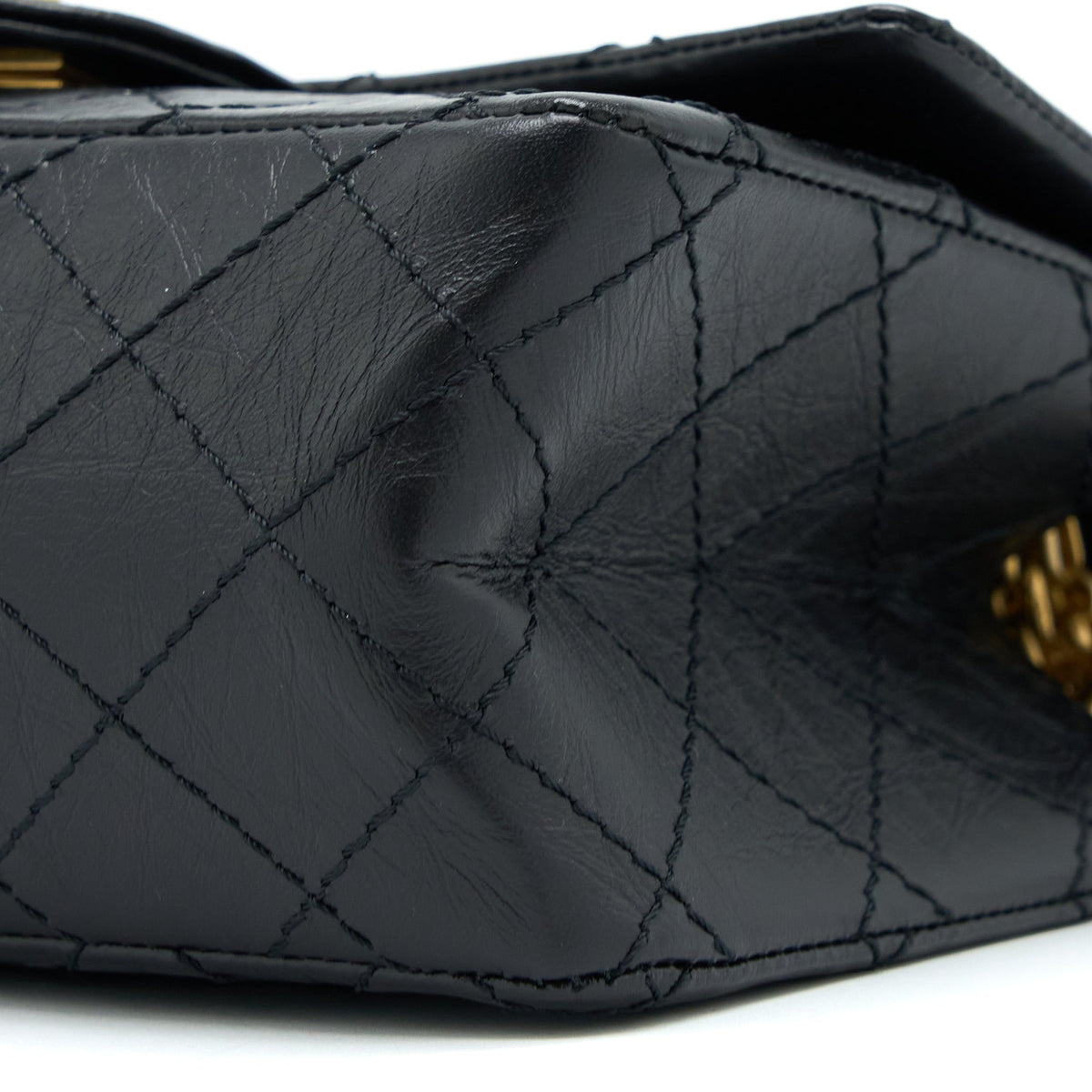 Chanel Mini 2.55 Reissue Flap Bag Aged Calfskin Black Brushed GHW (Microchip)