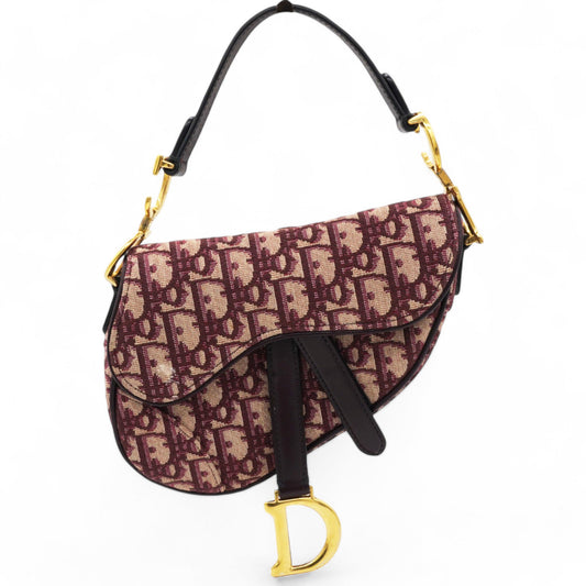 Dior Oblique Saddle Bag Burgundy