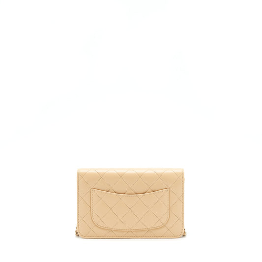 Chanel Classic Wallet On Chain Lambskin Beige LGHW（Microchip）
