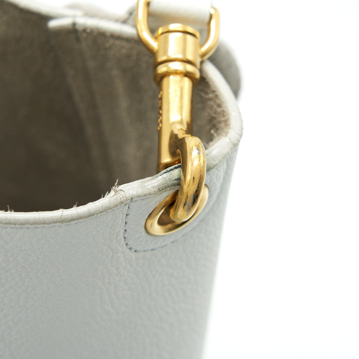CELINE SANGLE BUCKET BAG IN WHITE