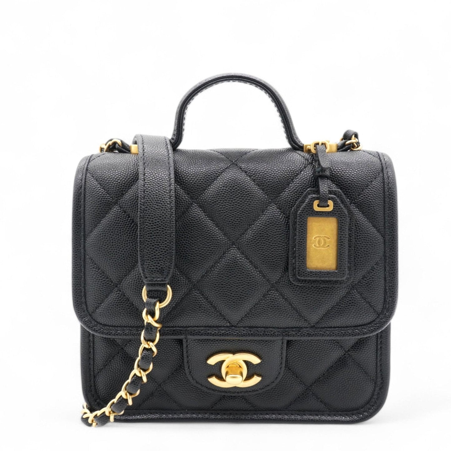Chanel Small Matelasse Shoulder Bag Black Caviar