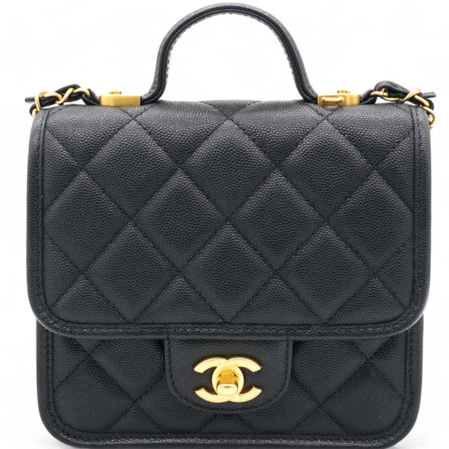 Chanel Small Matelasse Shoulder Bag Black Caviar