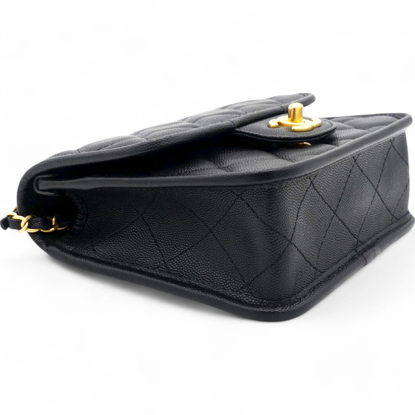 Chanel Small Matelasse Shoulder Bag Black Caviar