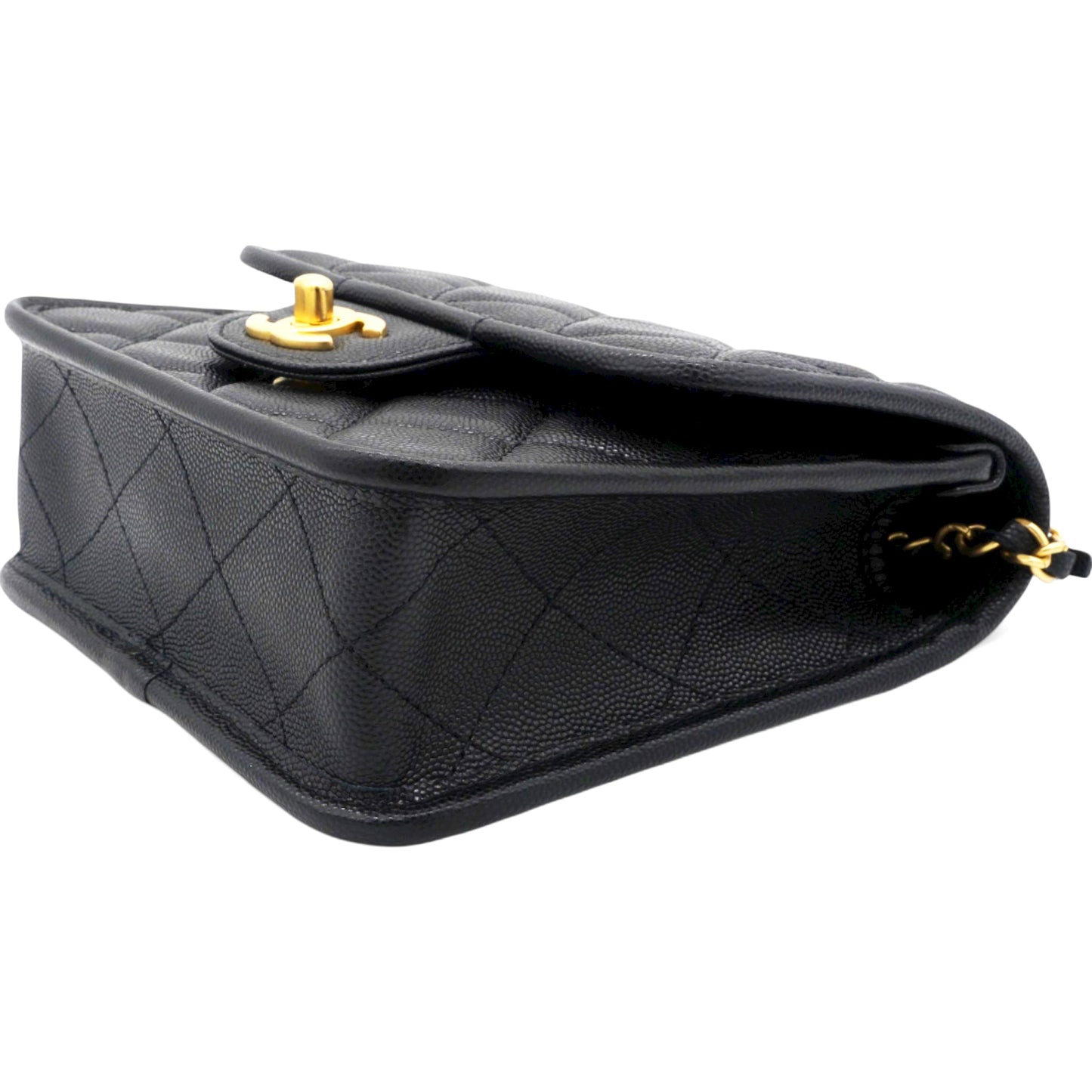 Chanel Small Matelasse Shoulder Bag Black Caviar