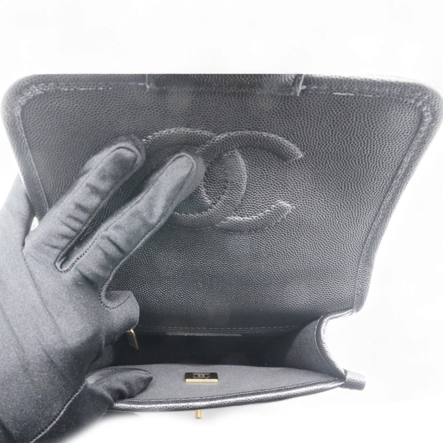 Chanel Small Matelasse Shoulder Bag Black Caviar
