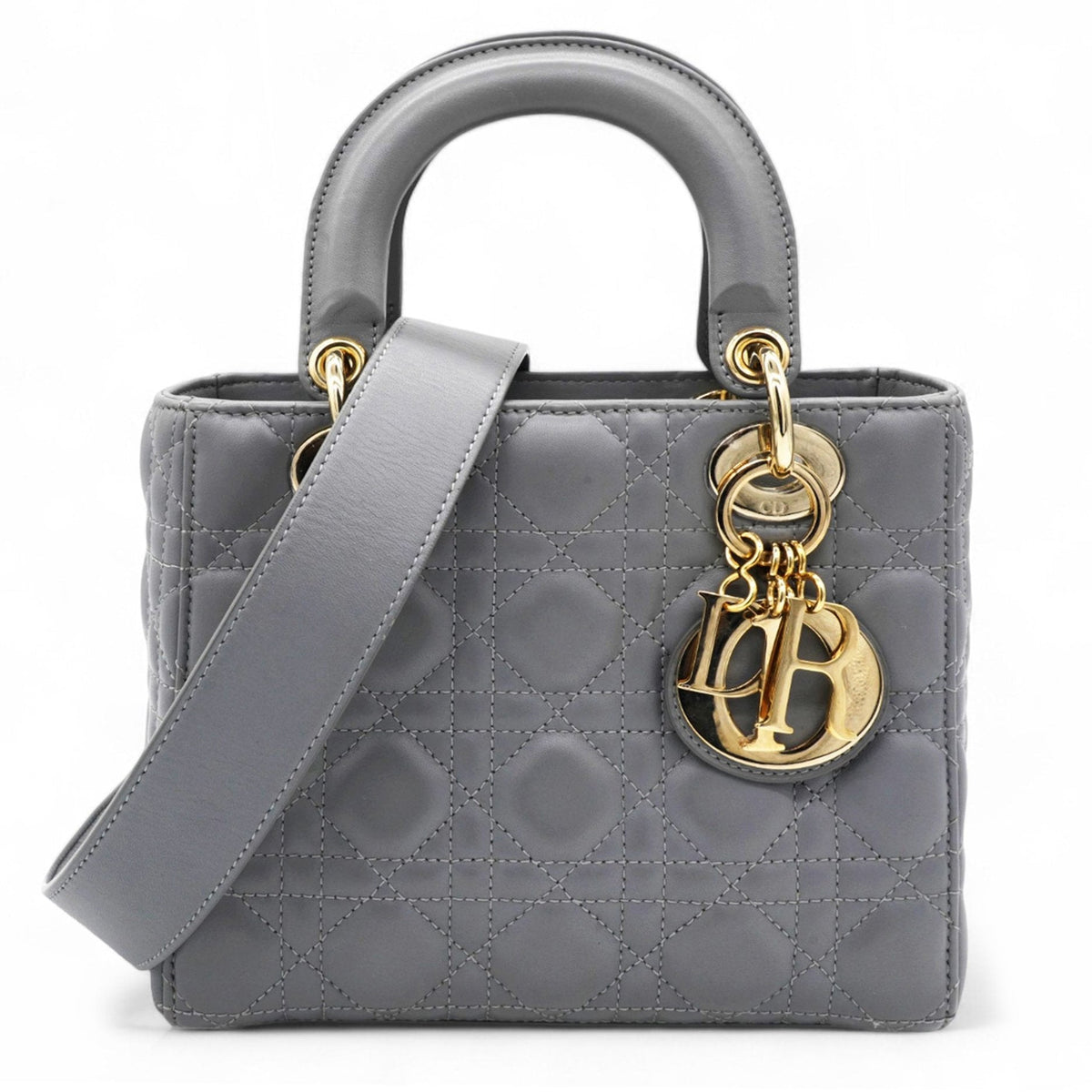 Dior Lambskin Cannage Small My ABCDior Lady Dior Grey