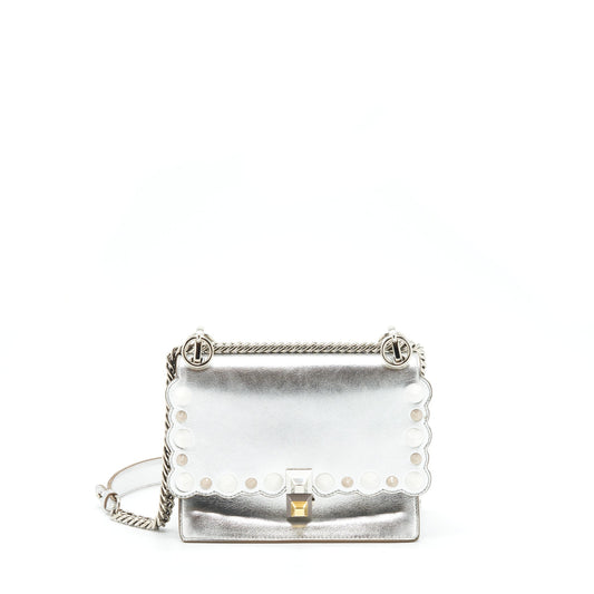 Fendi Kan I Bag Metallic Sliver/Multicolor With Gold And Silver Hardware