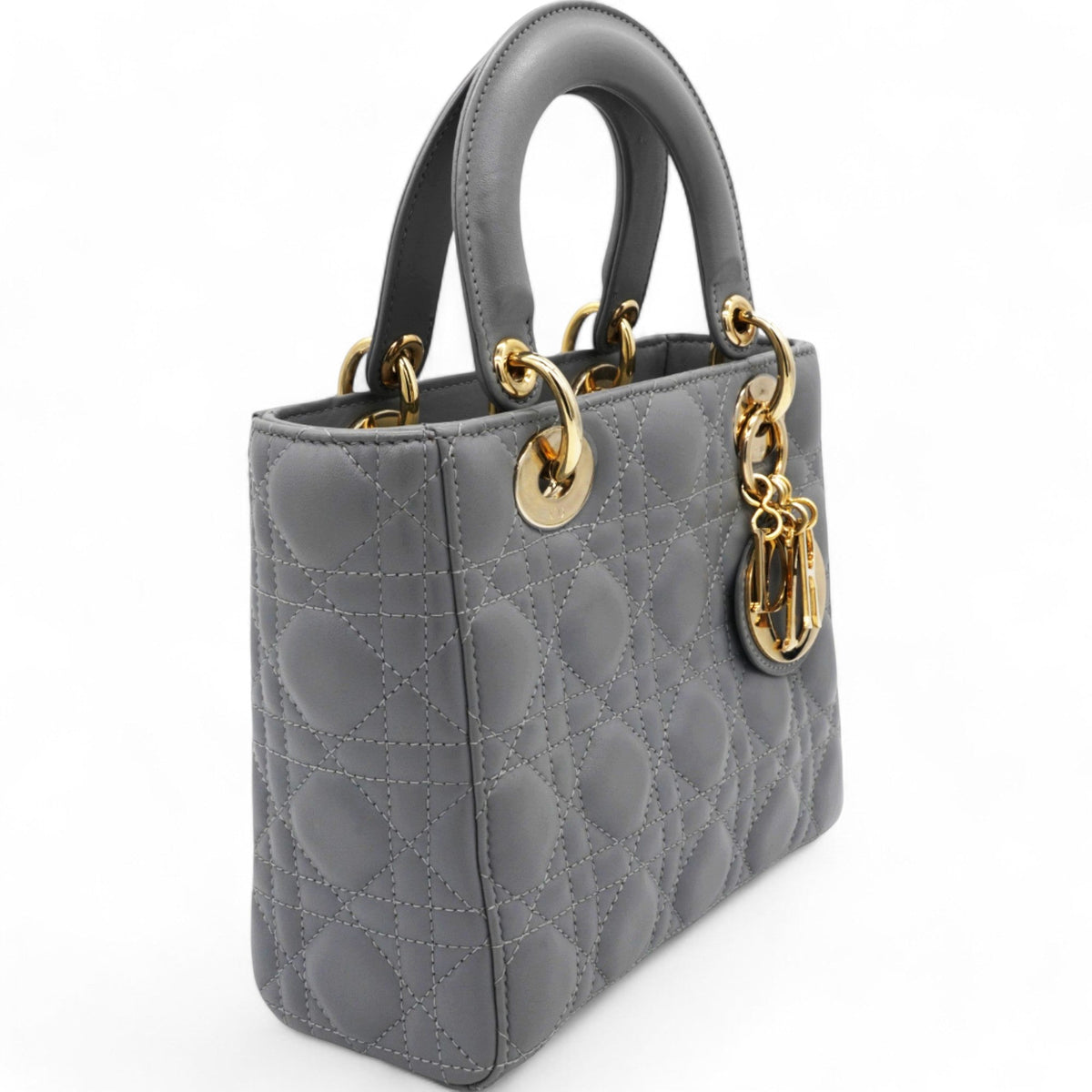 Dior Lambskin Cannage Small My ABCDior Lady Dior Grey
