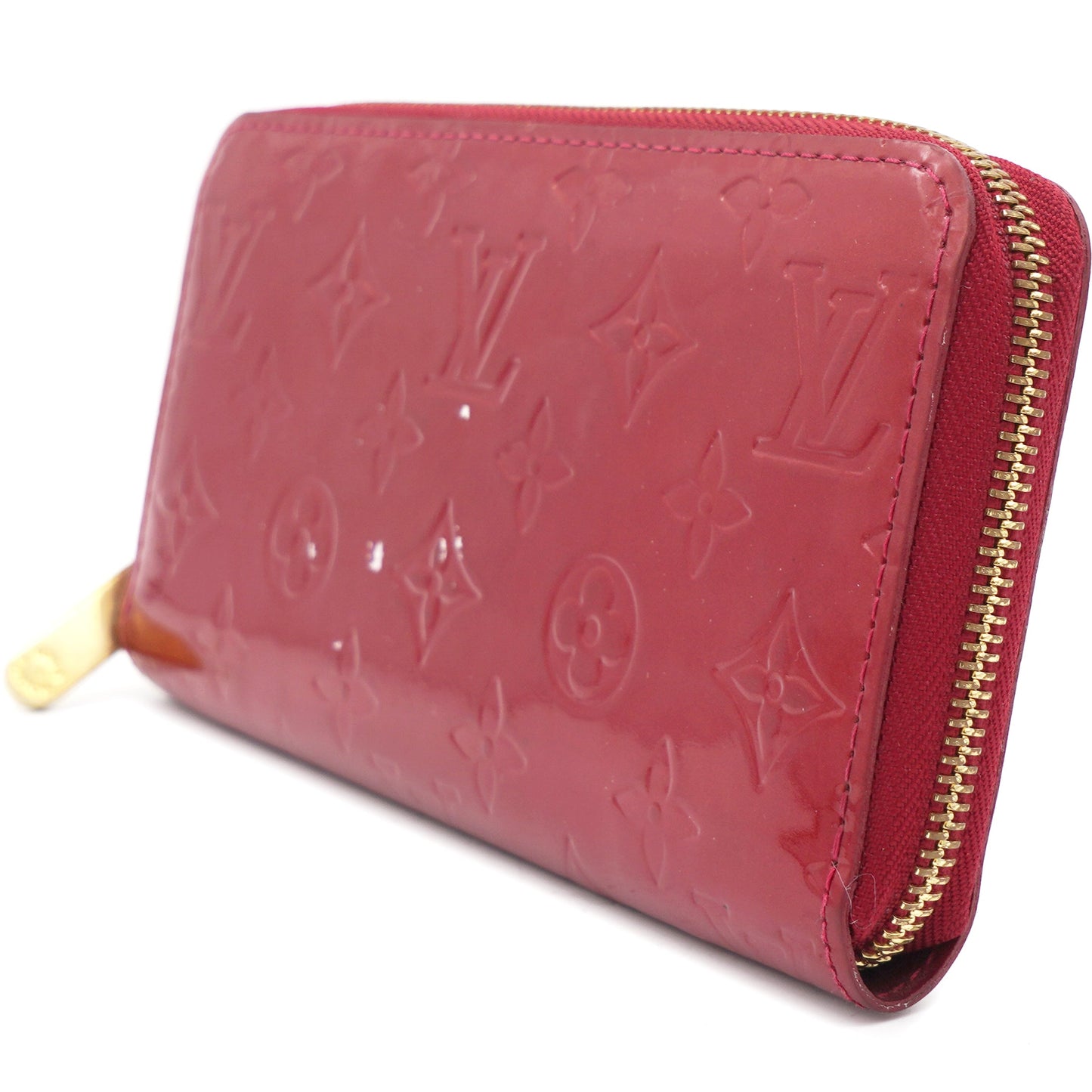 Red Monogram Vernis Leather Zippy Wallet