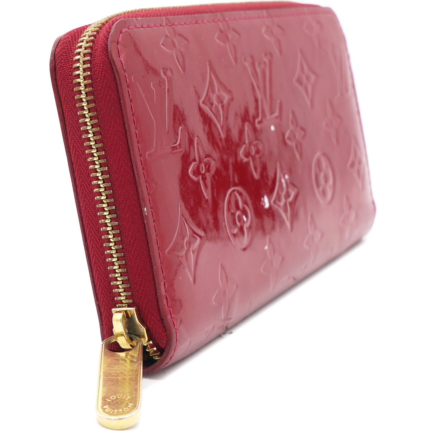 Red Monogram Vernis Leather Zippy Wallet