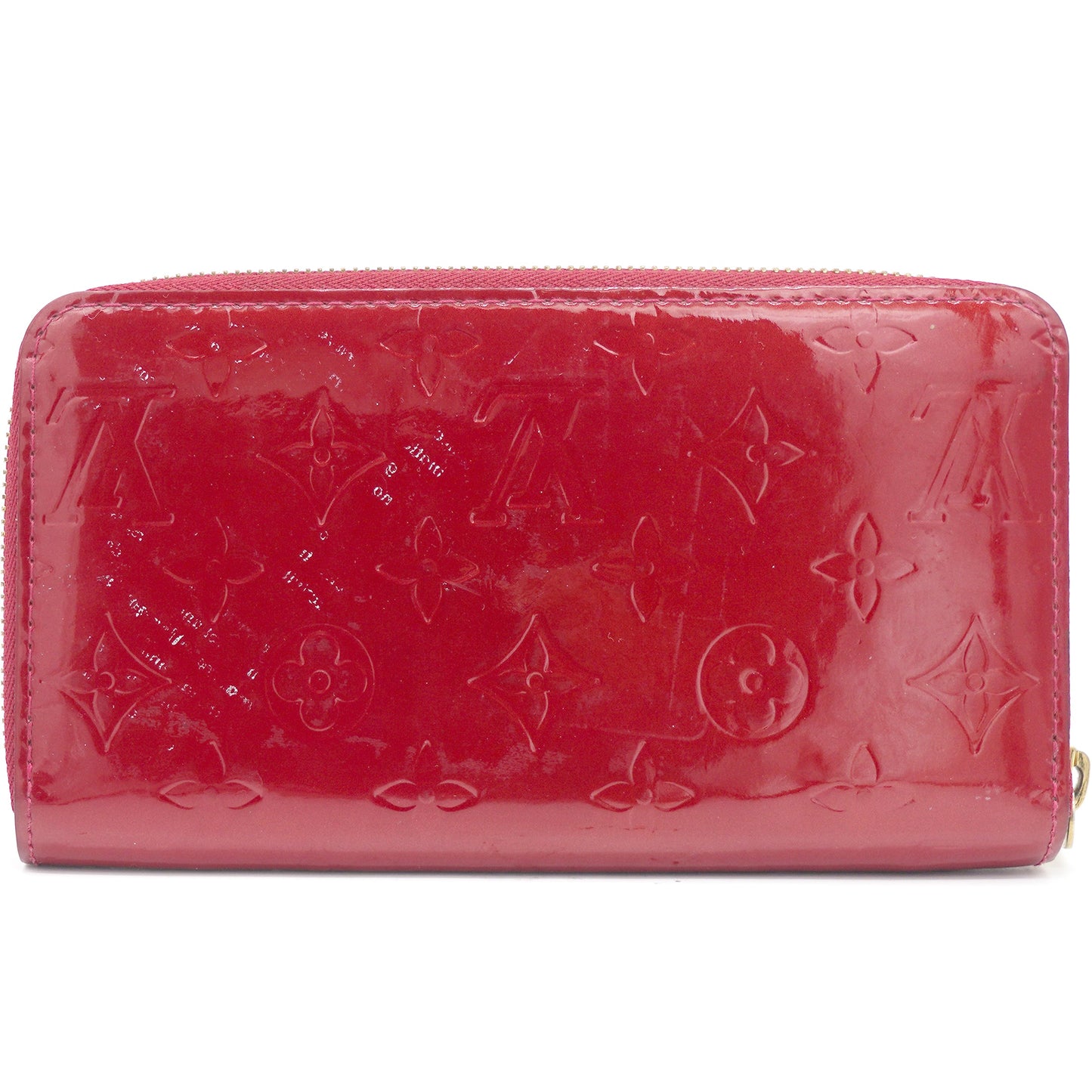 Red Monogram Vernis Leather Zippy Wallet