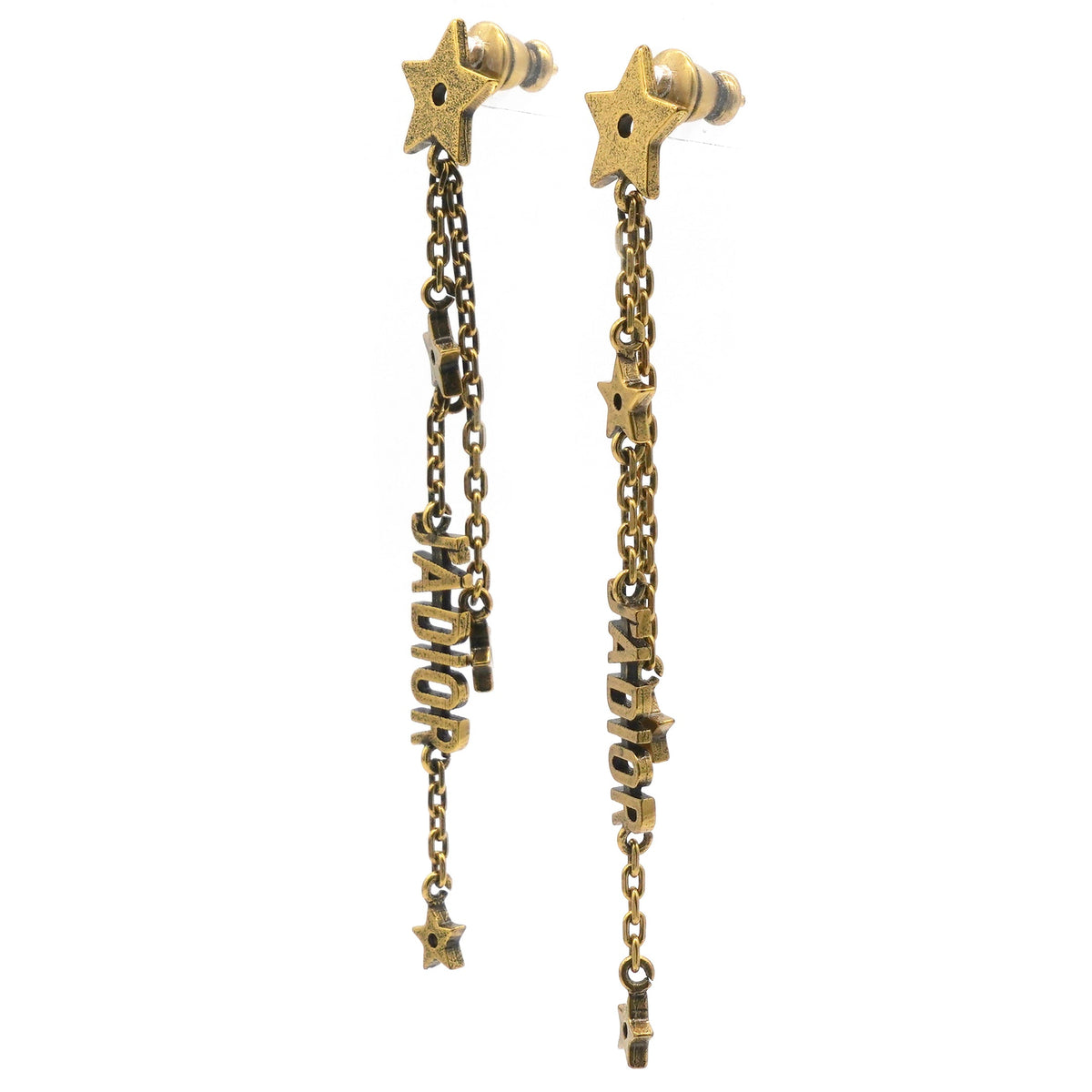 Dior J'Adior Star Drop Earrings Gold