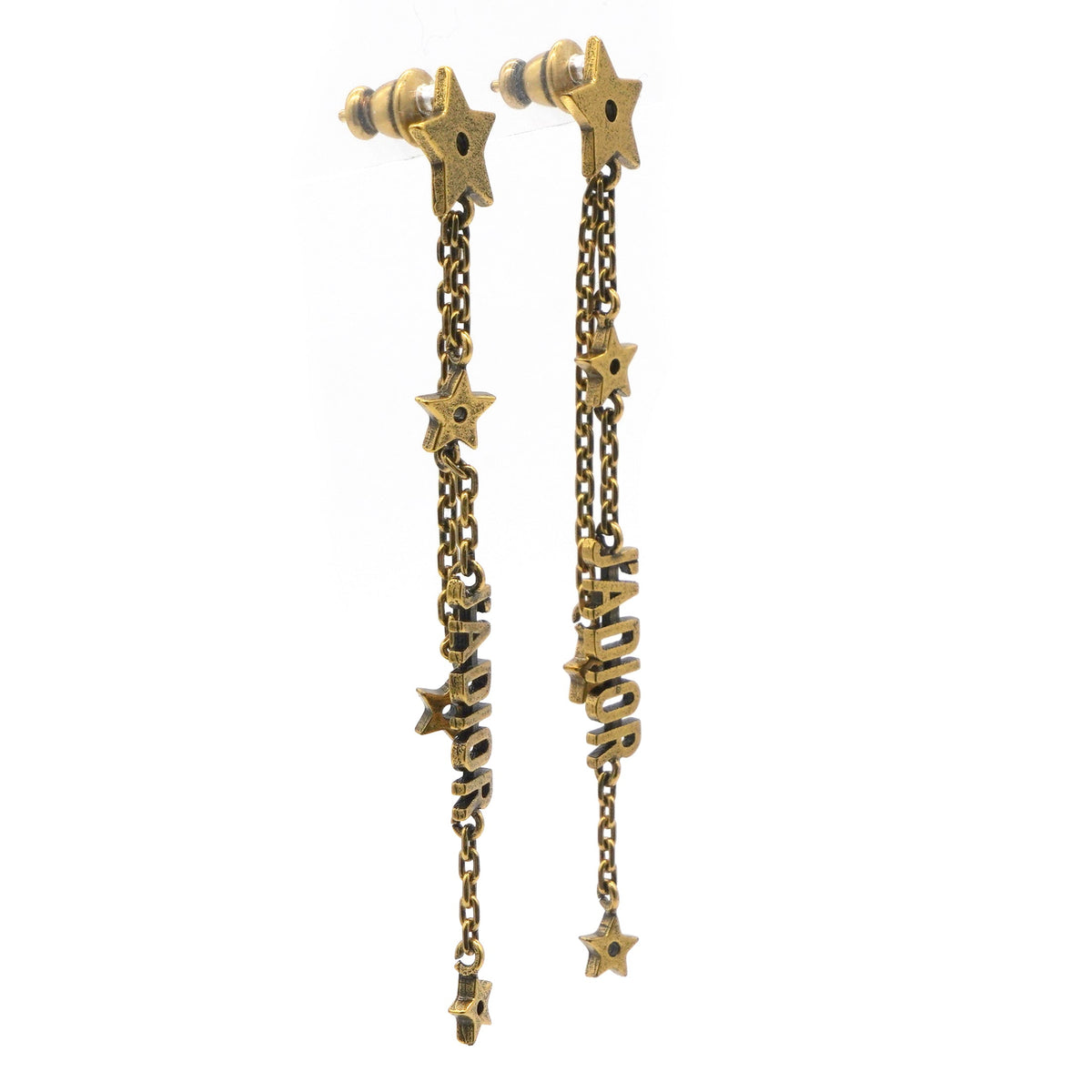 Dior J'Adior Star Drop Earrings Gold