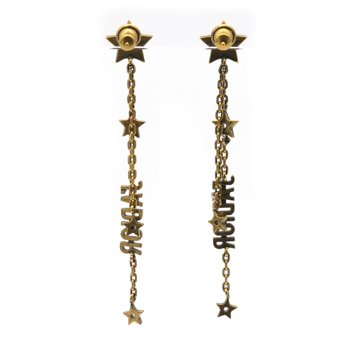 Dior J'Adior Star Drop Earrings Gold