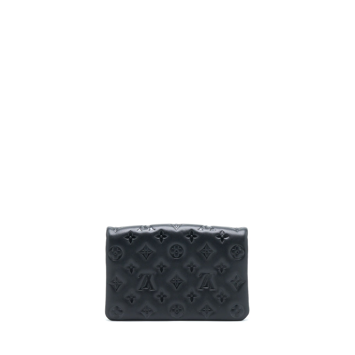 Louis Vuitton Pochette Coussin Monogram-Embossed Lambskin Black GHW