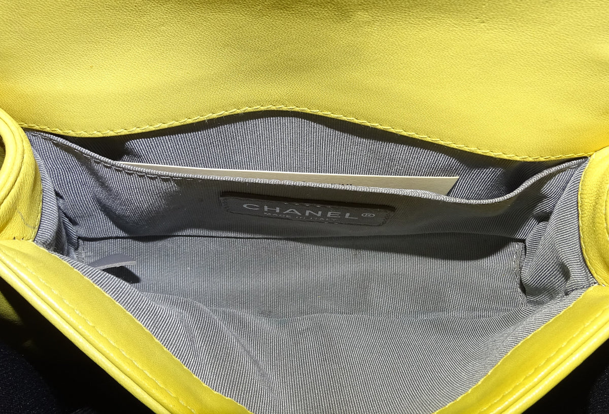 Chanel Yellow Leather and Stingray Small Boy Bag 2012