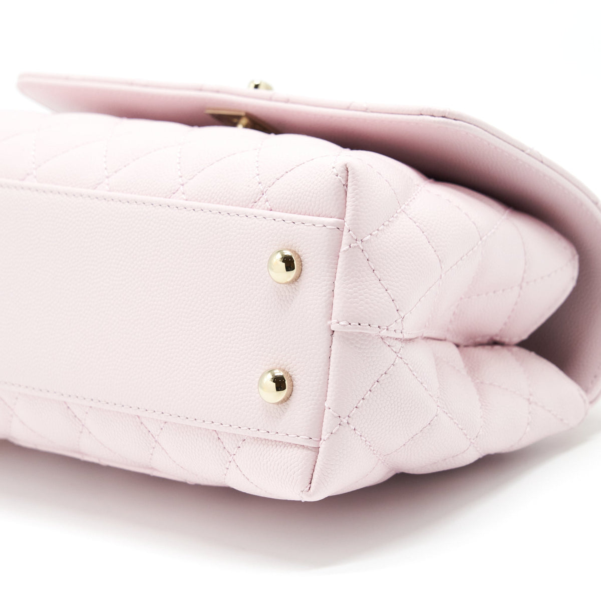 Chanel Small Coco Handle Caviar Light Pink NG750 LGHW(Microchip)