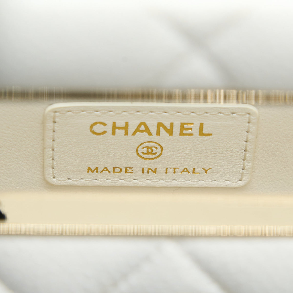 Chanel Vertical Evening Chain Bag Caviar White LGHW (Microchip)