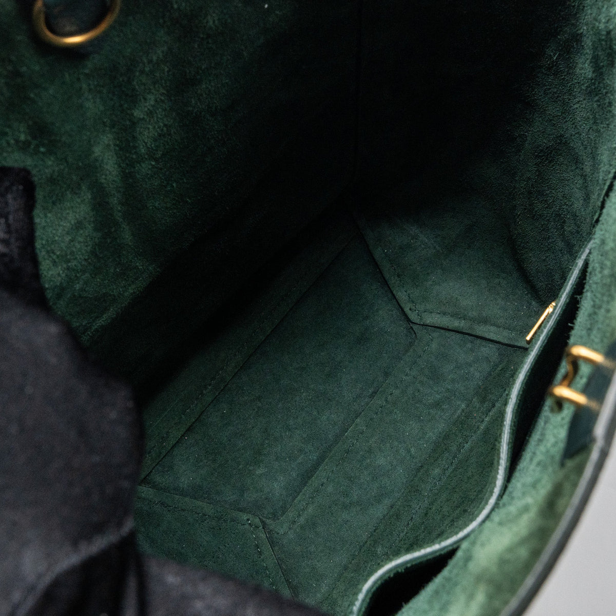 Celine Sangle bucket bag calfskin dark green GHW